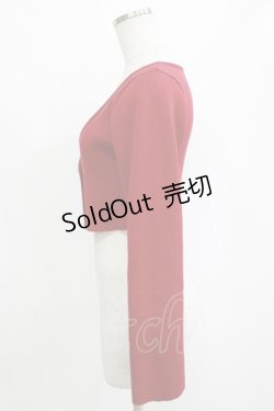 画像2: an another angelus / フラワーカメオ釦ショートニットカーディガン Free RED H-25-12-27-1046-CA-TO-NS-ZH