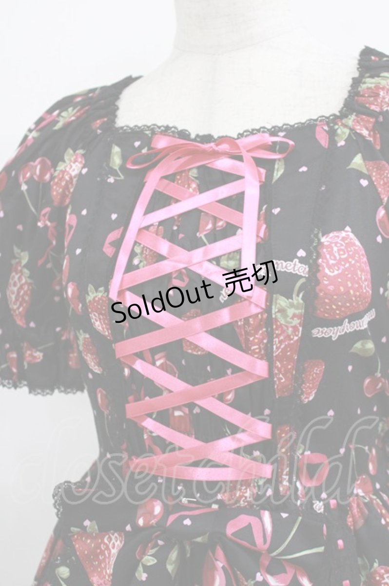 画像5: metamorphose / Lady Fruit 半袖ワンピース サイズ1 ブラック H-25-12-27-1004-ME-OP-NS-ZH (5)