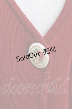 画像4: an another angelus / フラワーカメオ釦ショートニットカーディガン Free RED H-25-12-27-1046-CA-TO-NS-ZH