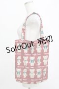 axes femme kawaii / Fluffy Bearトートバッグ  ワイン H-25-12-27-1049-AX-BG-NS-ZH