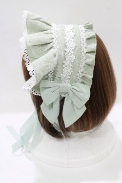 画像2: axes femme kawaii / メアリーハーフボンネット  ミント H-25-12-27-1050-AX-AC-NS-ZH