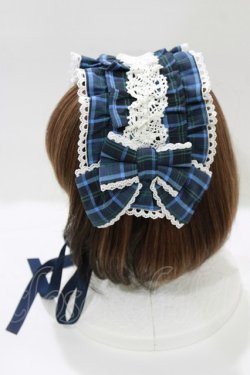 画像2: axes femme kawaii / タータンチェックヘッドドレス  ブルー H-25-12-27-1054-AX-AC-NS-ZH