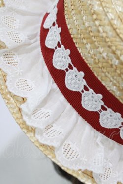 画像3: BABY,THE STARS SHINE BRIGHT / Juicy Strawberry Memoryカンカン帽  ナチュラル/エンジ H-25-12-27-1057-BA-AC-NS-ZH