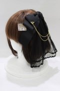 Amavel / Arcanum Amuletベール付きスリーピンリボン  ブラック H-25-12-27-1058-CA-AC-NS-ZH