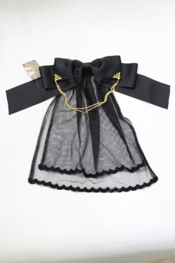 画像2: Amavel / Arcanum Amuletベール付きスリーピンリボン  ブラック H-25-12-27-1058-CA-AC-NS-ZH