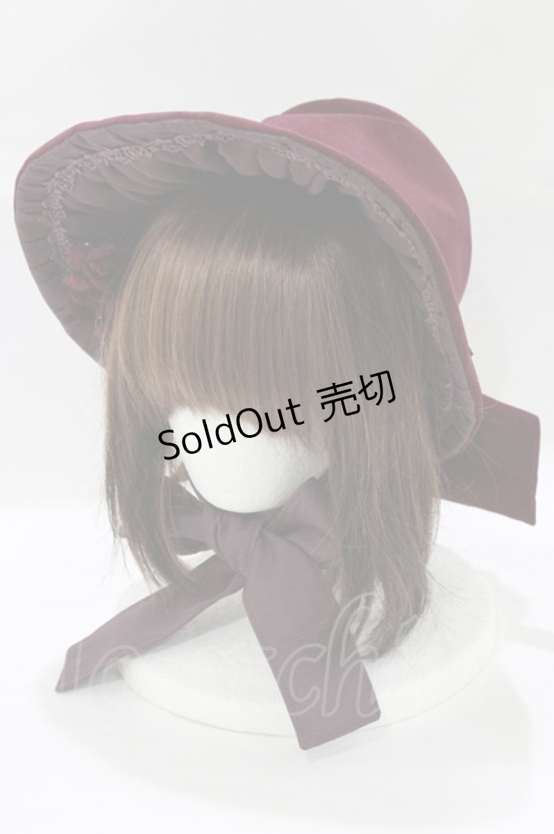 画像1: Mary Magdalene / 別珍ヴィクトリアンドールボンネット  パープル H-25-12-27-1062-CL-AC-NS-ZH (1)