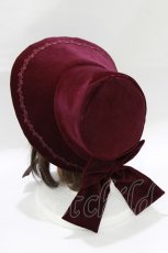 画像2: Mary Magdalene / 別珍ヴィクトリアンドールボンネット  パープル H-25-12-27-1062-CL-AC-NS-ZH (2)