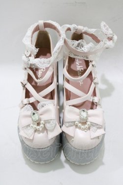 画像1: Ank Rouge / パールキラキラリボン厚底シューズ LL/25〜25.5cm ピンク H-25-12-27-1083-CA-SH-NS-ZH
