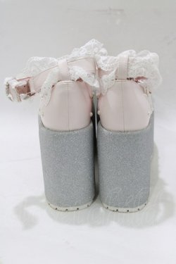 画像3: Ank Rouge / パールキラキラリボン厚底シューズ LL/25〜25.5cm ピンク H-25-12-27-1083-CA-SH-NS-ZH