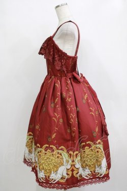 画像2: Chalmiere / 菊と狐柄ジャンパースカート M ワイン H-25-12-27-1009-PU-OP-NS-ZH