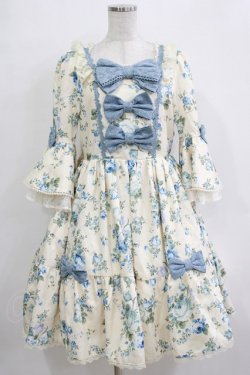 画像1: axes femme kawaii / アンティークローズ柄ワンピース M 生成り H-25-12-27-1012-AX-OP-NS-ZH