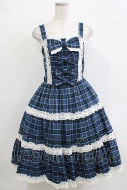 画像1: axes femme kawaii / タータンチェックジャンスカ M ブルー H-25-12-27-1002-AX-OP-NS-ZH