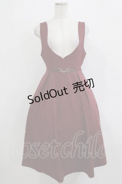 画像1: F i.n.t / チェーンビット使いディープVネックジャンパースカート Free Bordeaux H-25-12-27-1016-CA-OP-NS-ZH