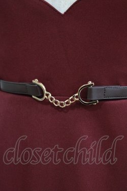 画像4: F i.n.t / チェーンビット使いディープVネックジャンパースカート Free Bordeaux H-25-12-27-1016-CA-OP-NS-ZH