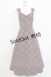 an another angelus / ビスチェチェックワンピース Free BROWN×BR H-25-12-27-1017-CA-OP-NS-ZH