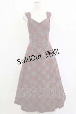 画像1: an another angelus / ビスチェチェックワンピース Free BROWN×BR H-25-12-27-1017-CA-OP-NS-ZH