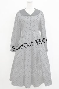 m petit by misako / ドットフロッキーワンピース L グレー H-25-12-27-1018-LO-OP-NS-ZH