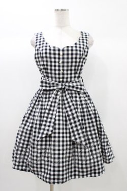 画像1: Amavel / ギンガムチェックジャンパースカート Free ブラック H-25-12-28-031-CA-OP-NS-ZH