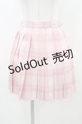 To Alice / チェックプリーツスカート S ピンク H-25-12-28-040-LO-SK-NS-ZH