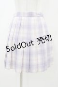 To Alice / チェックプリーツスカート M ラベンダー H-25-12-28-041-LO-SK-NS-ZH