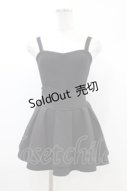 画像1: michellMacaron / ミニスカート+ニットキャミソール XS ブラック H-25-12-28-006-0-SK-NS-ZH