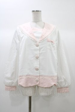 画像1: To Alice / うさぎ刺繍セーラージャケット M ホワイト H-25-12-28-046-LO-JA-NS-ZH