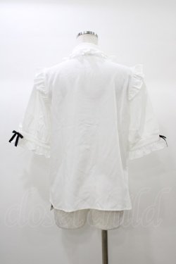 画像2: DearMyLove / 3連ビジューレースフリルブラウス L オフ H-25-12-28-049-EL-BL-NS-ZH