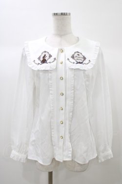 画像1: Amavel / 眠れる森の美女刺繍ブラウス Free オフ H-25-12-28-050-CA-BL-NS-ZH