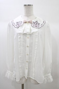 画像1: Amavel / ティーセット刺繍入りブラウス Free オフ H-25-12-28-051-CA-BL-NS-ZH