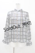 axes femme POETIQUE / チェックボウタイブラウス M ブルー H-25-12-28-061-AX-BL-NS-ZH
