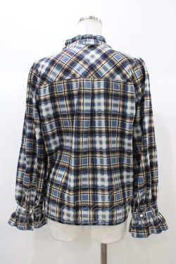 画像2: axes femme POETIQUE / チェックボウタイブラウス M ブルー H-25-12-28-061-AX-BL-NS-ZH