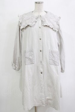 画像1: merry jenny / レースセーラーカラーツイルコート  グレー H-25-12-28-1029-LO-JA-KB-ZH