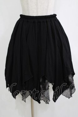 画像1: ALGONQUINS / イレギュラースカート  ブラック×グレー H-25-12-28-1032-AL-SK-KB-ZH