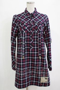 画像1: PEACE NOW / チェックシャツワンピース  ネイビー H-25-12-28-1033-PU-OP-KB-ZH