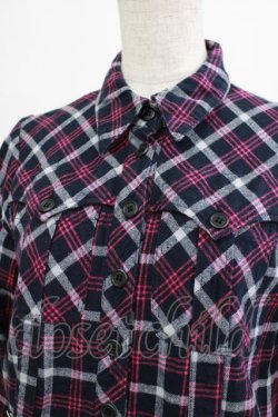 画像4: PEACE NOW / チェックシャツワンピース  ネイビー H-25-12-28-1033-PU-OP-KB-ZH