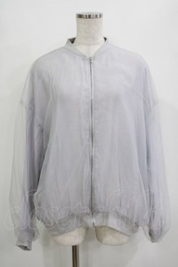 画像1: HELL CAT PUNKS / チュールレイヤードブルゾン  グレー H-25-12-28-1038-PU-JA-KB-ZH