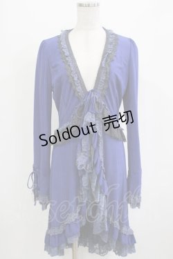 画像1: Ozz Croce / レースフリルロングカーデ  ブルー H-25-12-28-1039-OO-TO-KB-ZH