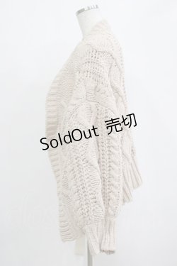 画像2: merry jenny / レースアップケーブルニットカーディガン  ベージュ H-25-12-28-1040-LO-TO-KB-ZH