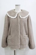 merry jenny / フリルカラーボアジャケット  ベージュ H-25-12-28-1044-LO-JA-KB-ZH