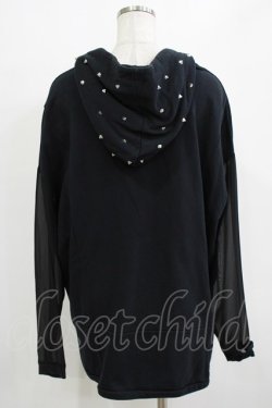 画像3: GLAD NEWS / ジョーゼットスリーブパーカー  ブラック H-25-12-28-1046-GL-TO-KB-ZH