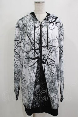 画像1: NieR Clothing / 総柄ZIPパーカー F 白 H-25-12-28-1049-PU-TO-KB-ZH