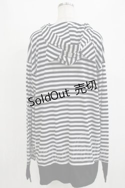 画像3: Drug Honey / ネコミミフードボーダープルパーカー  黒×白 H-25-12-28-1056-PU-TO-KB-ZH