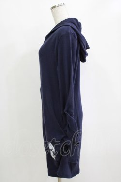 画像2: NieR Clothing / ギャザースリーブリブパーカー  ネイビー H-25-12-28-1061-PU-TO-KB-ZH