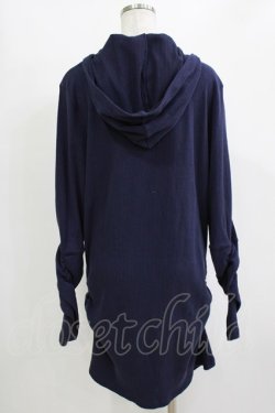 画像3: NieR Clothing / ギャザースリーブリブパーカー  ネイビー H-25-12-28-1061-PU-TO-KB-ZH