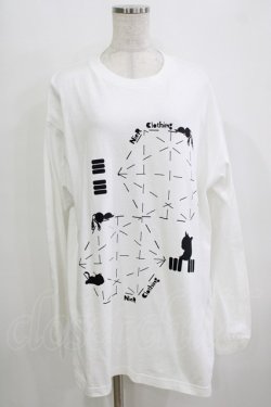 画像1: NieR Clothing / プリント長袖CUTSEW  白 H-25-12-28-1065-PU-TO-KB-ZH