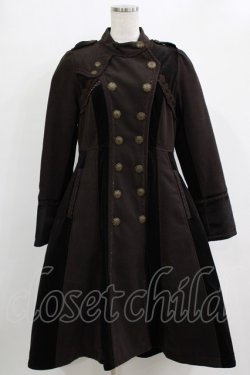 画像1: Ozz oneste / 薔薇刺繍フリルコート  ブラウン H-25-12-28-1006-OO-CO-KB-ZH