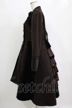 画像2: Ozz oneste / 薔薇刺繍フリルコート  ブラウン H-25-12-28-1006-OO-CO-KB-ZH