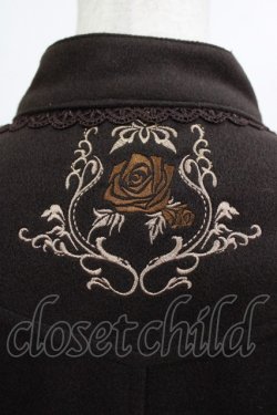 画像4: Ozz oneste / 薔薇刺繍フリルコート  ブラウン H-25-12-28-1006-OO-CO-KB-ZH