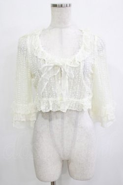 画像1: Moi-meme-Moitie / ラフレッドレース七分袖ボレロ  アイボリー H-25-12-28-1078-MO-TO-KB-ZH