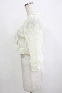 画像2: Moi-meme-Moitie / ラフレッドレース七分袖ボレロ  アイボリー H-25-12-28-1078-MO-TO-KB-ZH